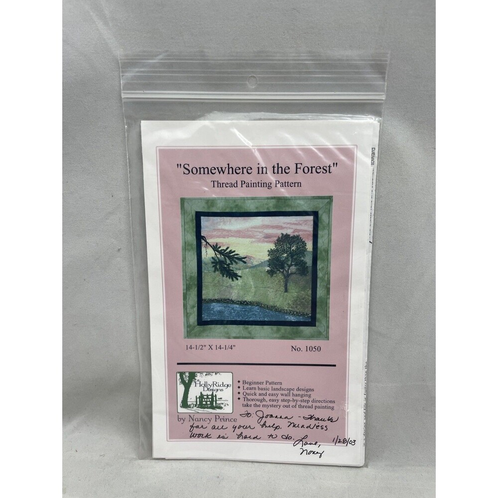 Somewhere in the Forest Thread Painting Pattern Nancy Prince 1050 Holly Ridge